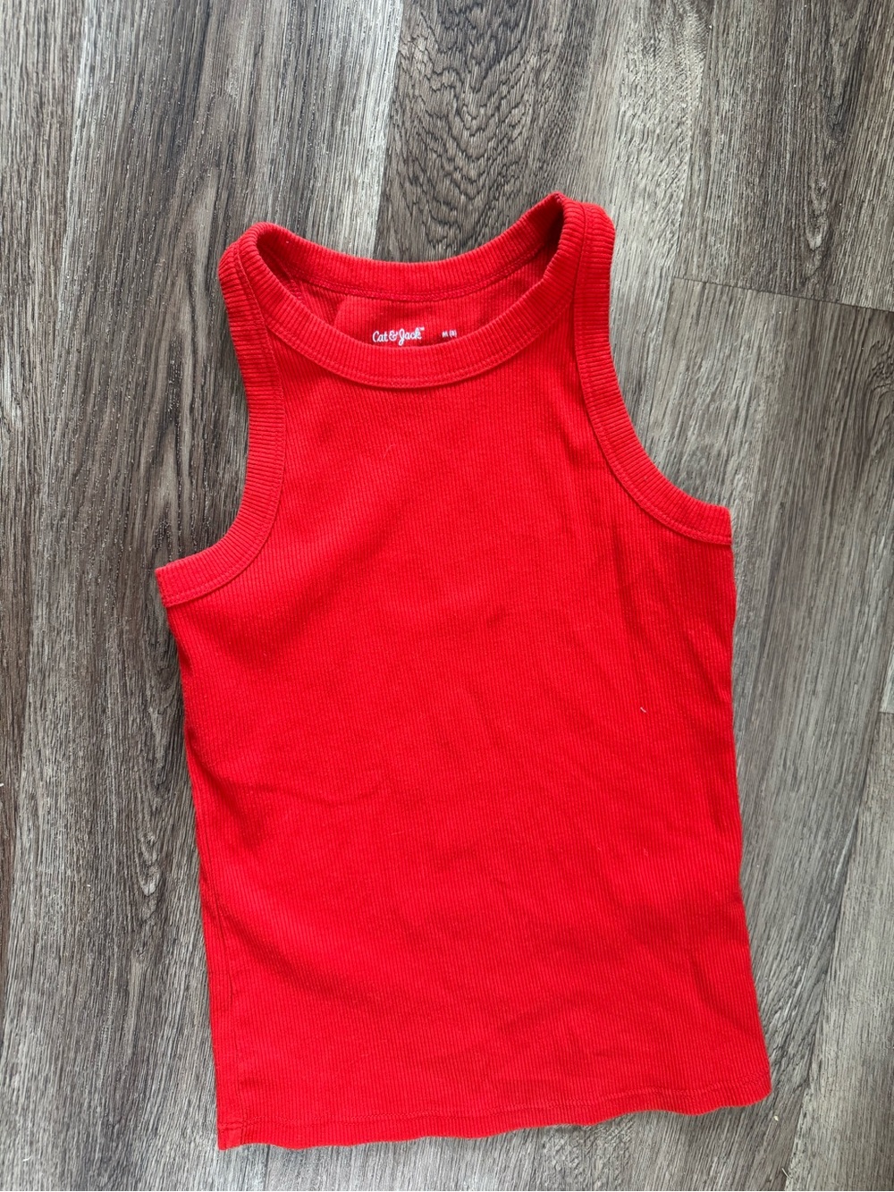 Cat & Jack Bright Red Ribbed Tank Top